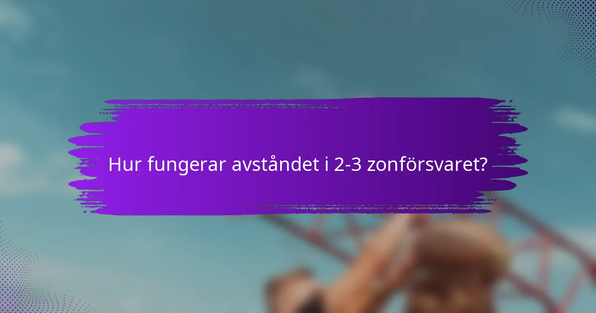 Hur fungerar avståndet i 2-3 zonförsvaret?