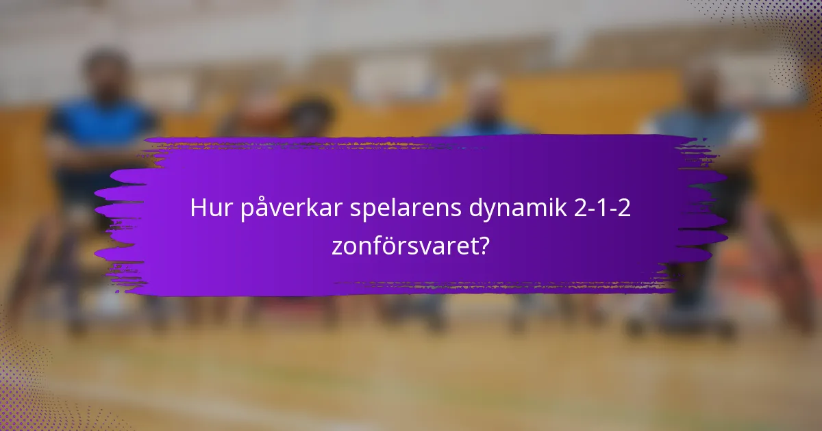 Hur påverkar spelarens dynamik 2-1-2 zonförsvaret?
