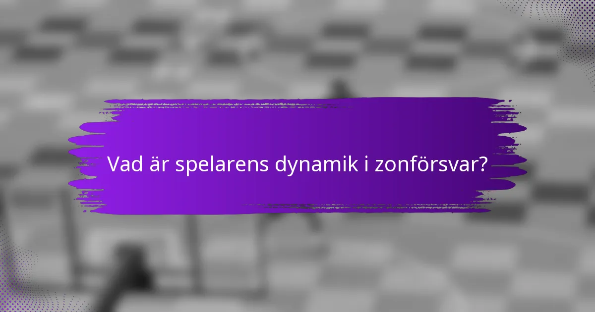 Vad är spelarens dynamik i zonförsvar?