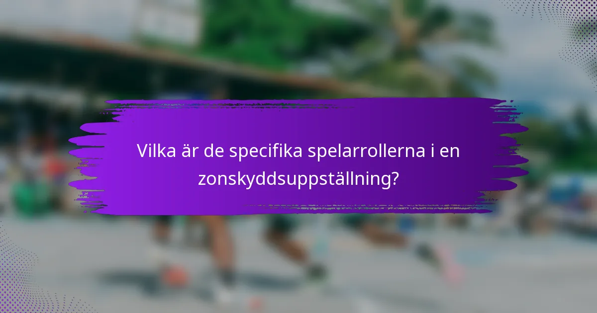 Vilka är de specifika spelarrollerna i en zonskyddsuppställning?