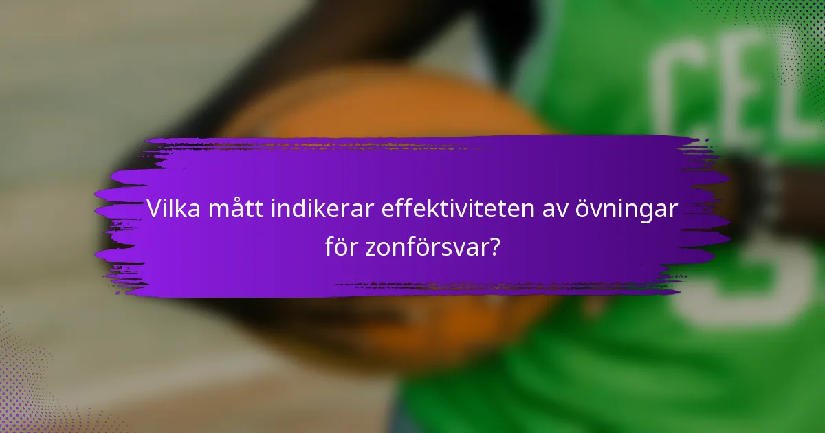 Vilka mått indikerar effektiviteten av övningar för zonförsvar?