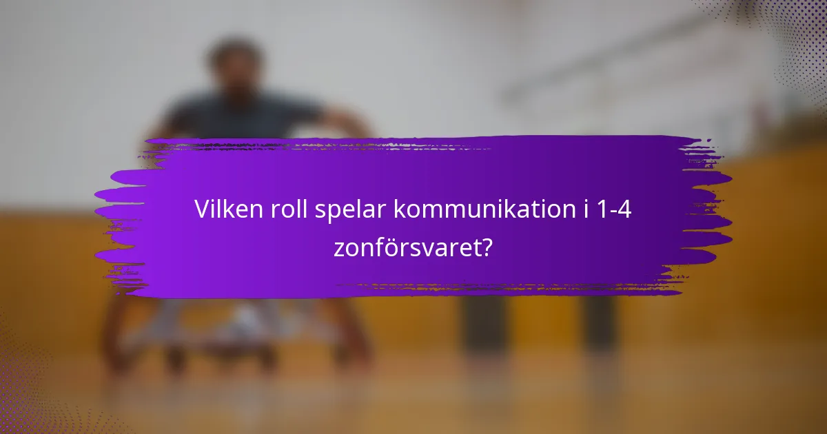 Vilken roll spelar kommunikation i 1-4 zonförsvaret?